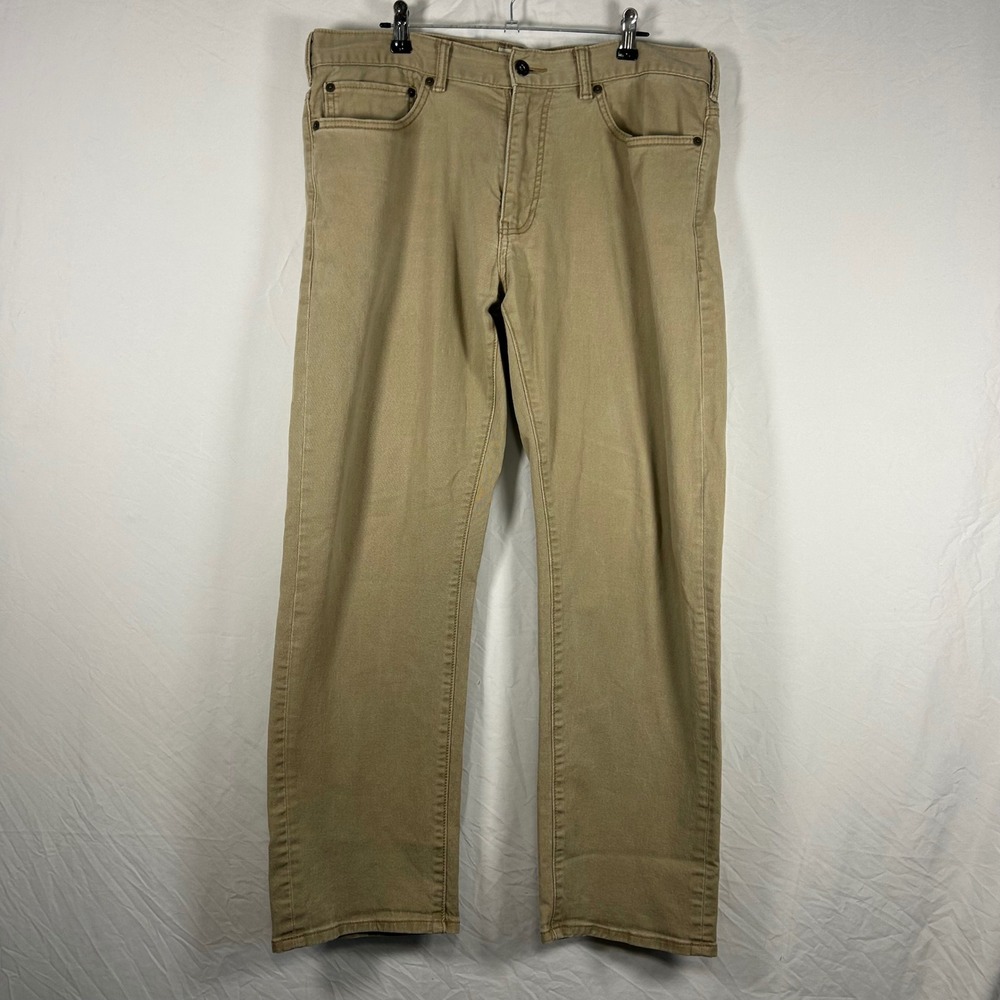Dockers Straight Fit Pants Mens 34x30 Khaki Tan Cotton Blend Stretch Chinos